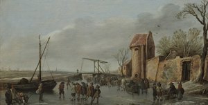 Eine Szene auf dem Eis, 1627 von Jan Josefsz Goyen van