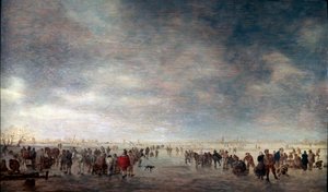 Eisläufer, 1641 von Jan Josephsz van Goyen