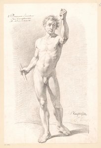 Stehender männlicher Akt, von vorne gesehen (2. Preis 1789) von Jan Kamphuijsen