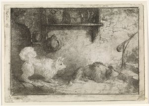 Zwei Hunde von Jan Karel Jacob de Jonge