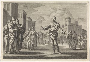 Jesus, Sohn des Ananus, zieht durch die Straßen Jerusalems