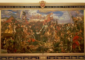 Gemälde von Jan Matejko oder Jan Mateyko (1838-1893), Darstellung von Jan III. Sobieski, der Wien befreit und die Siegesbotschaft an den Papst sendet