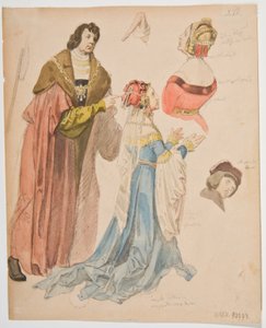 Studien von Figuren aus den Altarbildern von Hans Süß von Kulmbach von Jan Matejko