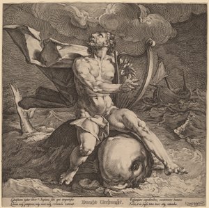 Arion auf einem Delfin von Jan Muller, after Cornelis Cornelisz van Haarlem