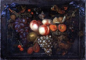 Stillleben mit Früchten in einer Steinnische von Jan Pauwel the elder Gillemans