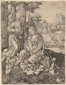 Die Heilige Familie in einer Landschaft