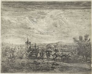 Dorfansicht mit einer Kirche