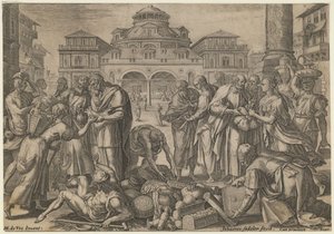 Die Apostel verteilen das Geld an die Bedürftigen, ca. 1600