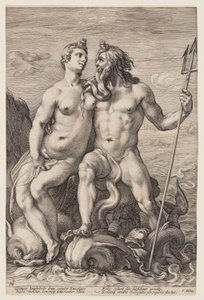 Neptun und Amphitrite, aus Drei gepaarte Götter und Göttinnen von Jan Saenredam