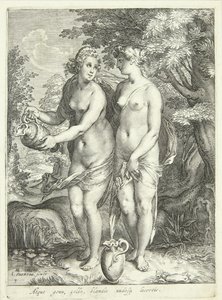 Zwei von Dianas Nymphen an einem Bach