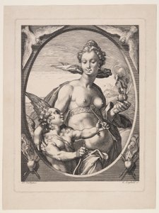 Venus und Amor, aus Drei heidnische Götter oder Göttinnen