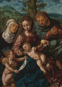 Heilige Familie mit Johannes dem Täufer und St. Elisabeth von Jan Sanders van Hemessen