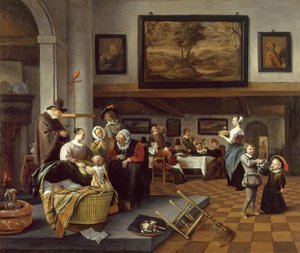 "So de Oude songen, so pypen de Jongen" (Wie die Alten singen, so pfeifen die Jungen) von Jan Steen