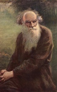 Porträt des Autors Leo N. Tolstoi 1828-1910, 1910 von Jan Styka