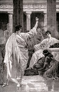 Vinicius gegenüber Petrone, um 1900-20 (Illustration) von Jan Styka