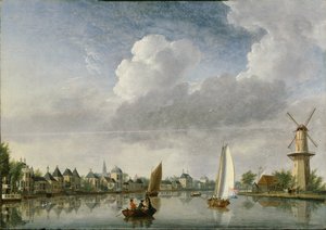 Der Fluss Spaarne in Haarlem, 1750