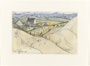 Blick aus den Dünen auf Koog in Texel von Jan Toorop