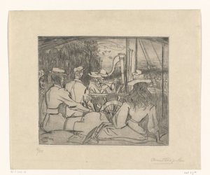 Musiker spielen auf dem Deck eines Schiffes von Jan Toorop