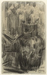 Vase mit Blumen in einem Interieur
