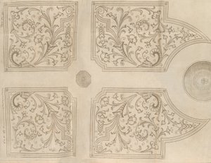 Entwurf für einen Brunnen und vier quadratische Parterres für einen Lustgarten, 1651 von Jan Van de Velde
