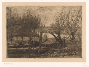 Landschaft mit Kähnen in einem Graben nahe einem Kanal von Jan Veth