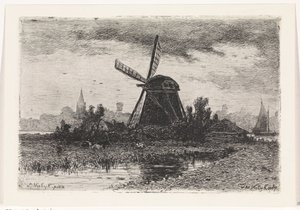 Landschaft mit Mühle