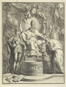 Thronender Papst Adrian VI