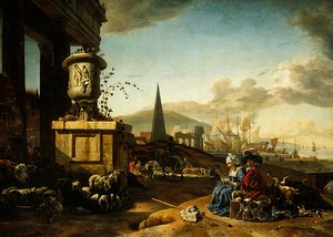 Italienischer Hafen von Jan Baptist Weenix