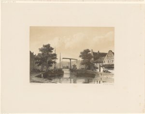Ansicht eines Kanals mit Zugbrücke