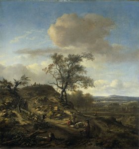 Landschaft mit einem Jäger und anderen Figuren