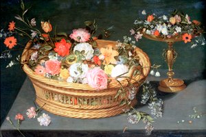 Ein Korb voller Blumen, um 1590-1625 von Jan the Elder Brueghel