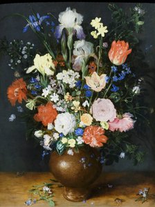 Blumenstrauß in einer Tonvase, um 1609