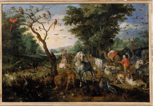 Die Einschiffung der Tiere in die Arche Noah