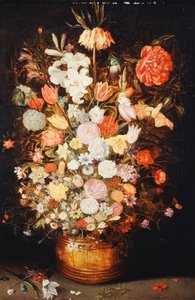 Ein Stillleben mit Blumen in einem Holztrog, ca. 1630er Jahre von Jan Brueghel the Younger