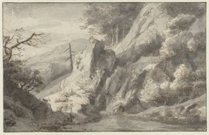 Berglandschaft mit toter Konifere