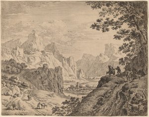 Blick auf den Rhein von Jan van Aken after Herman Saftleven
