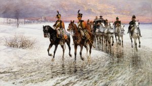 Napoleon auf dem Rückzug aus Moskau