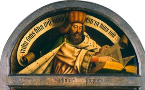 Der Genter Altar. Anbetung des mystischen Lammes: Der Prophet Sacharja, 1432 von Jan van Eyck