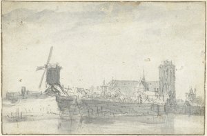 Ansicht von Dordrecht vom Wasser aus