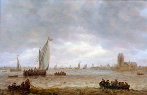 Maas Flussmündung (Dordrecht) von Jan van Goyen