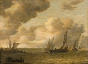 Mündung mit Segelbooten von Jan van Goyen