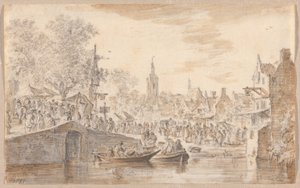 Markt in der Nähe eines Kanals