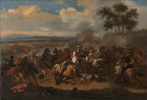 Die Schlacht am Boyne, Irland, zwischen König James II. und Wilhelm III., 12. Juli 1690 von Jan van Huchtenburg