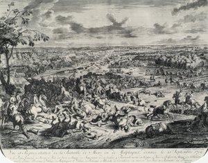 Schlachtenbilder aus: Dumont et Rousset, Histoire militaire du Prinz Eugen (1663–1736), Folge von acht Kupferstichen von Jan van Huchtenburgh