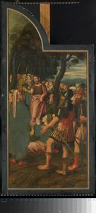 Triptychon mit Szenen aus dem Leben des Heiligen Johannes des Täufers, linkes Panel