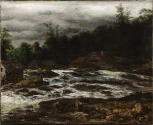 Berglandschaft mit Wasserfall von Jan van Kessel d.Æ.