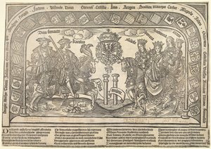 Die sechs Kinder von Philipp dem Schönen: Eleonore von Kastilien, Karl V., Isabella von Österreich, Ferdinand I., Maria und Katharina, ca. 1523 von Jan van Nieulandt