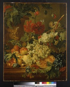 Früchte und Blumen, nach J. van Huysum von Jan van Os