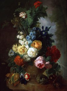 Stillleben mit Rosen und Rittersporn von Jan van Os