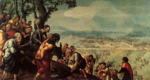 Einzug Christi in Jerusalem, zentrales Panel eines Triptychons, ca. 1526